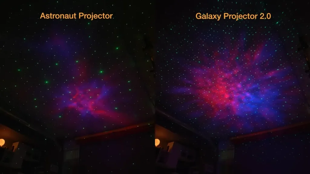 Comparison of Astronaut Projector vs Galaxy Projector