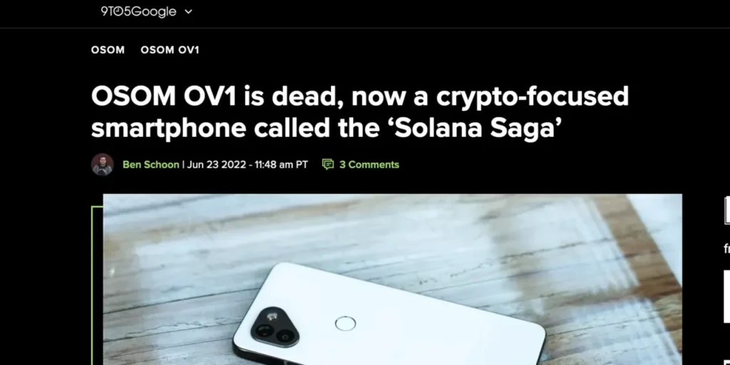 Rebranding the OSOM OV1 as the Solana Saga Crypto Phone